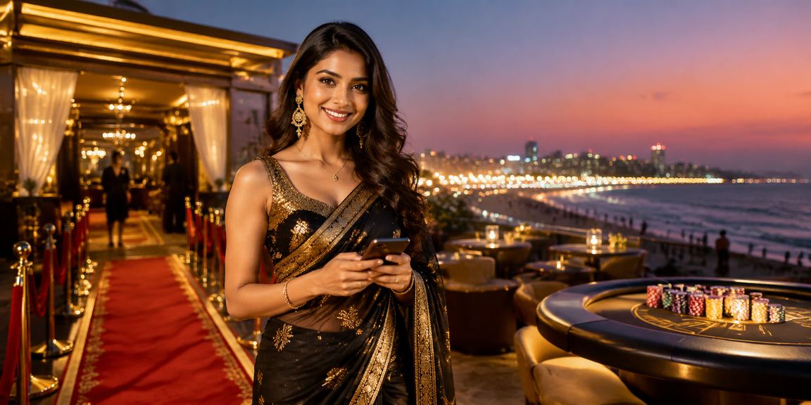 Indian player celebrating jackpot win with coins and casino chips